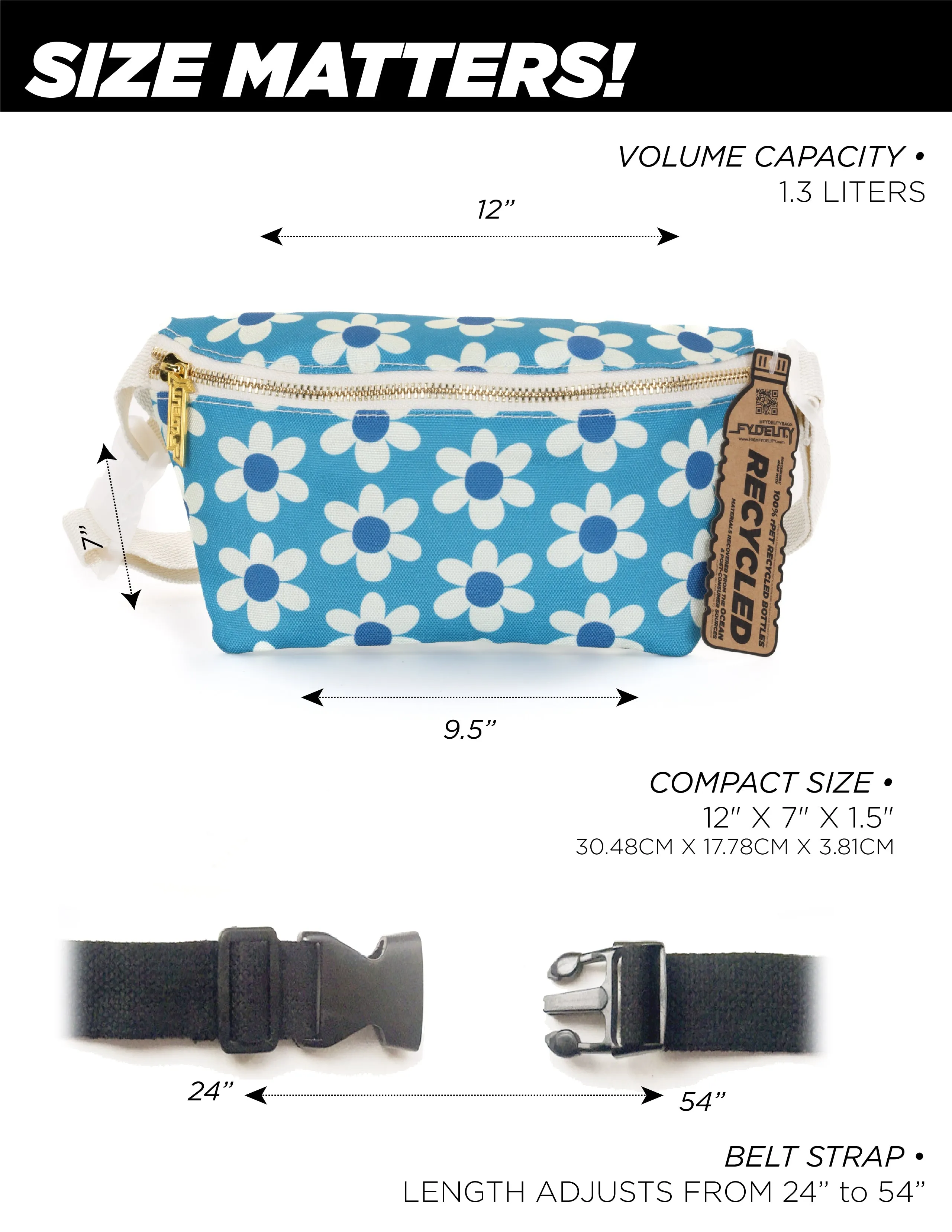 Fanny Pack | Slim | Recycled RPET | Daisy Blue