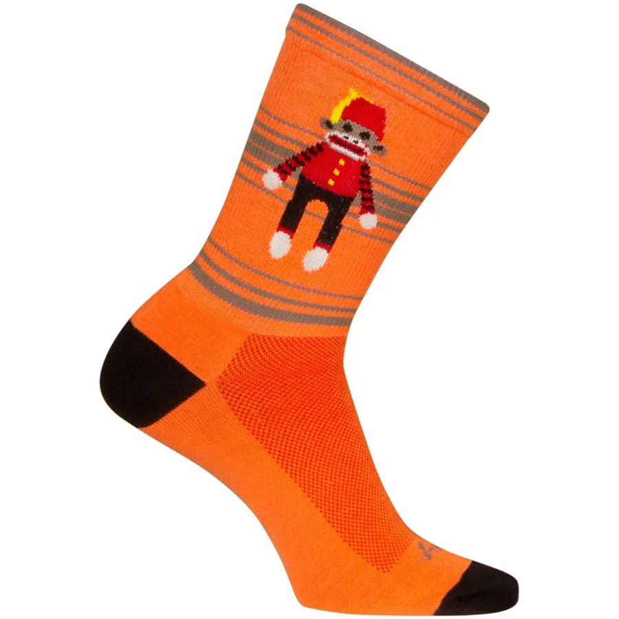 Funky Monkey Crew Bike Socks - Orange