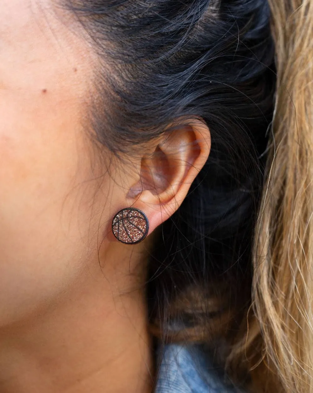 Glitter Basketball Studs