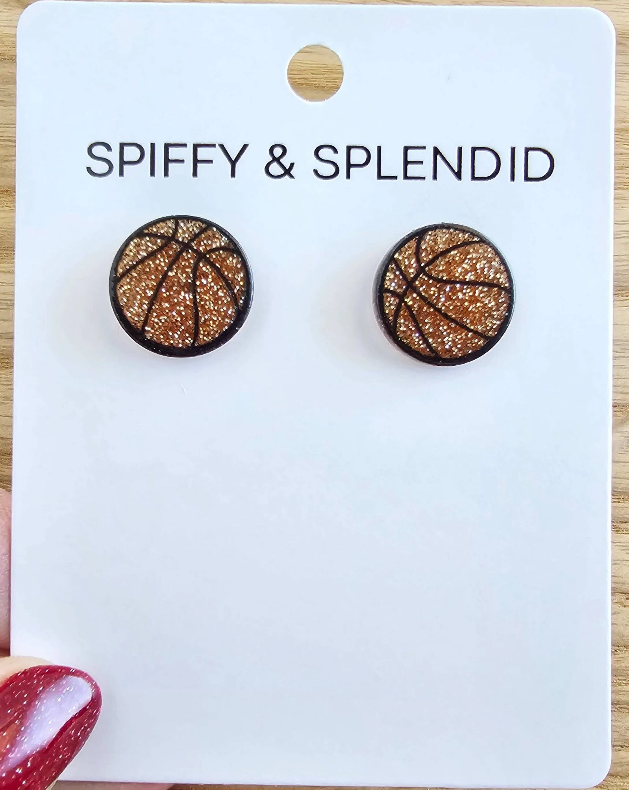 Glitter Basketball Studs
