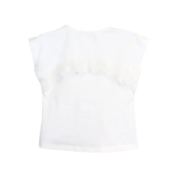 Pink Pearl Embellished Tee w/ Lace Back